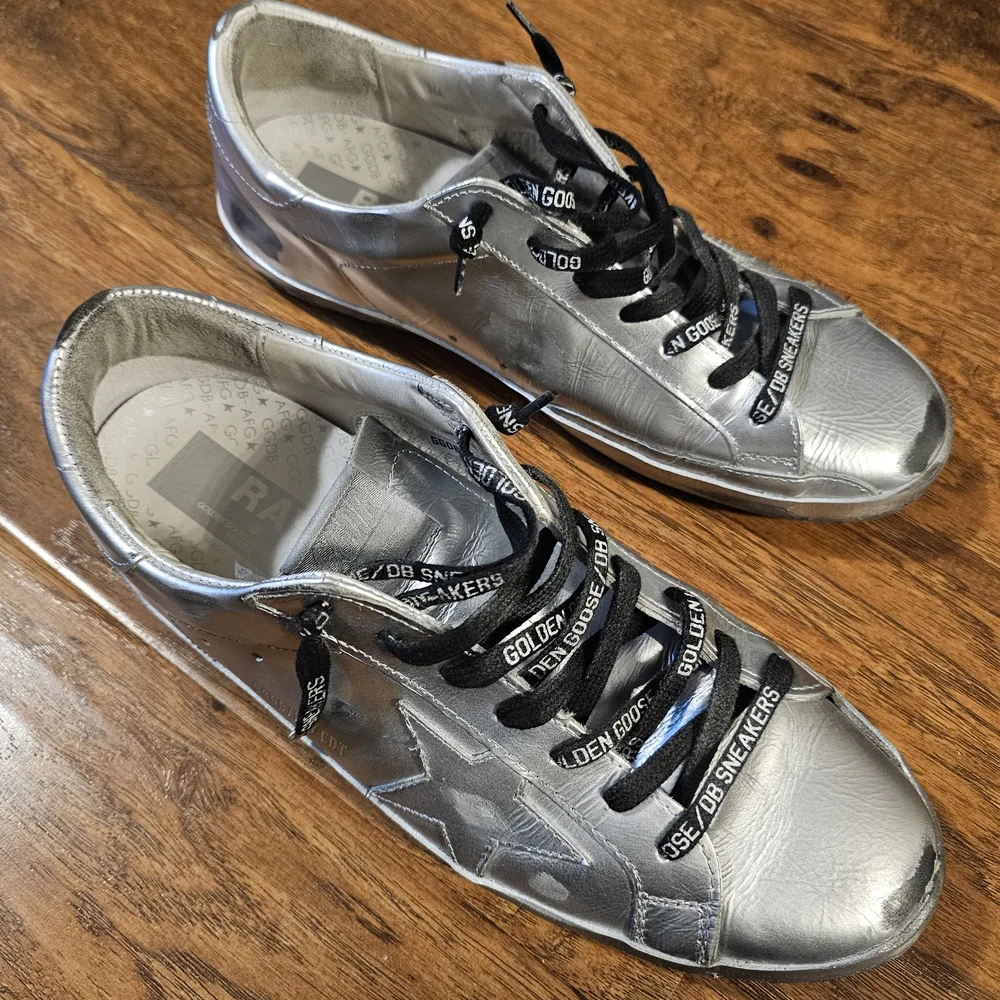 Golden Goose Limited Edition Superstar Sneakers in Silver | S44 - Picture 1 of 10